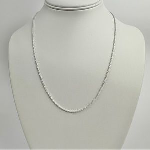 Silver Chain Solid Silver Rope Chain Necklace 1.5mm 20 Inches Stamped .925 Italy